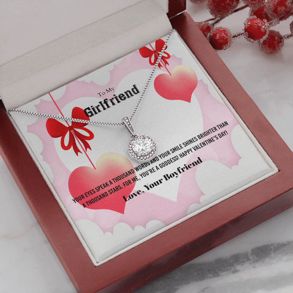 To My Girlfriend Valentines Gift Your Eyes Speak a Thousand Word Eternal Union Necklace - Eternal Hope