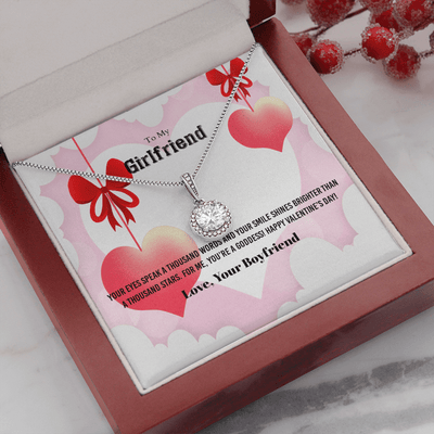 To My Girlfriend Valentines Gift Your Eyes Speak a Thousand Word Eternal Union Necklace - Eternal Hope