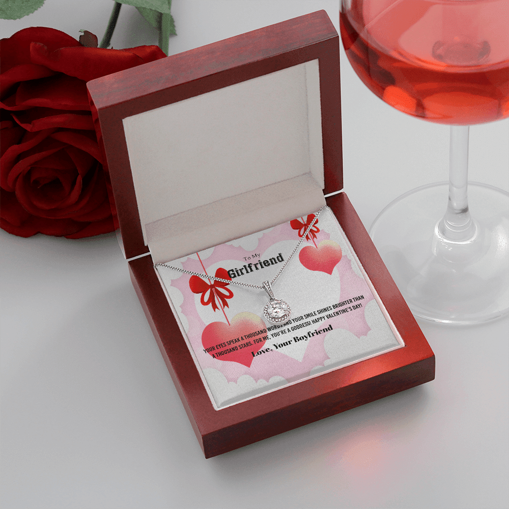 To My Girlfriend Valentines Gift Your Eyes Speak a Thousand Word Eternal Union Necklace - Eternal Hope