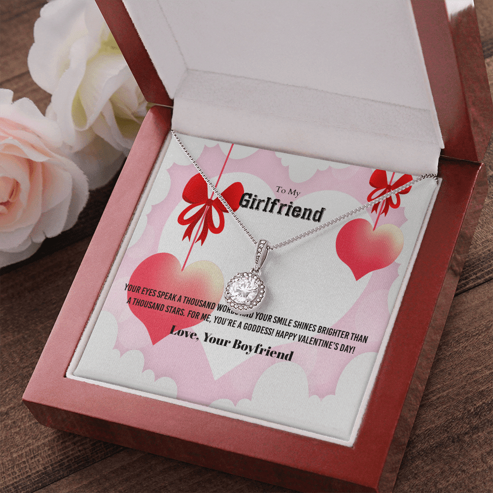 To My Girlfriend Valentines Gift Your Eyes Speak a Thousand Word Eternal Union Necklace - Eternal Hope