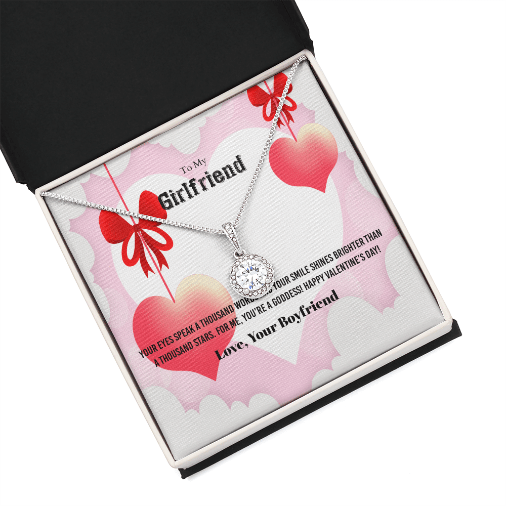 To My Girlfriend Valentines Gift Your Eyes Speak a Thousand Word Eternal Union Necklace - Eternal Hope