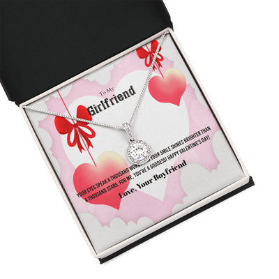 To My Girlfriend Valentines Gift Your Eyes Speak a Thousand Word Eternal Union Necklace - Eternal Hope