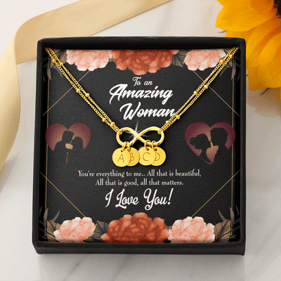 To My Wife My Love Friend Infinity Bracelet With Initial Charms - Infinity Bracelet