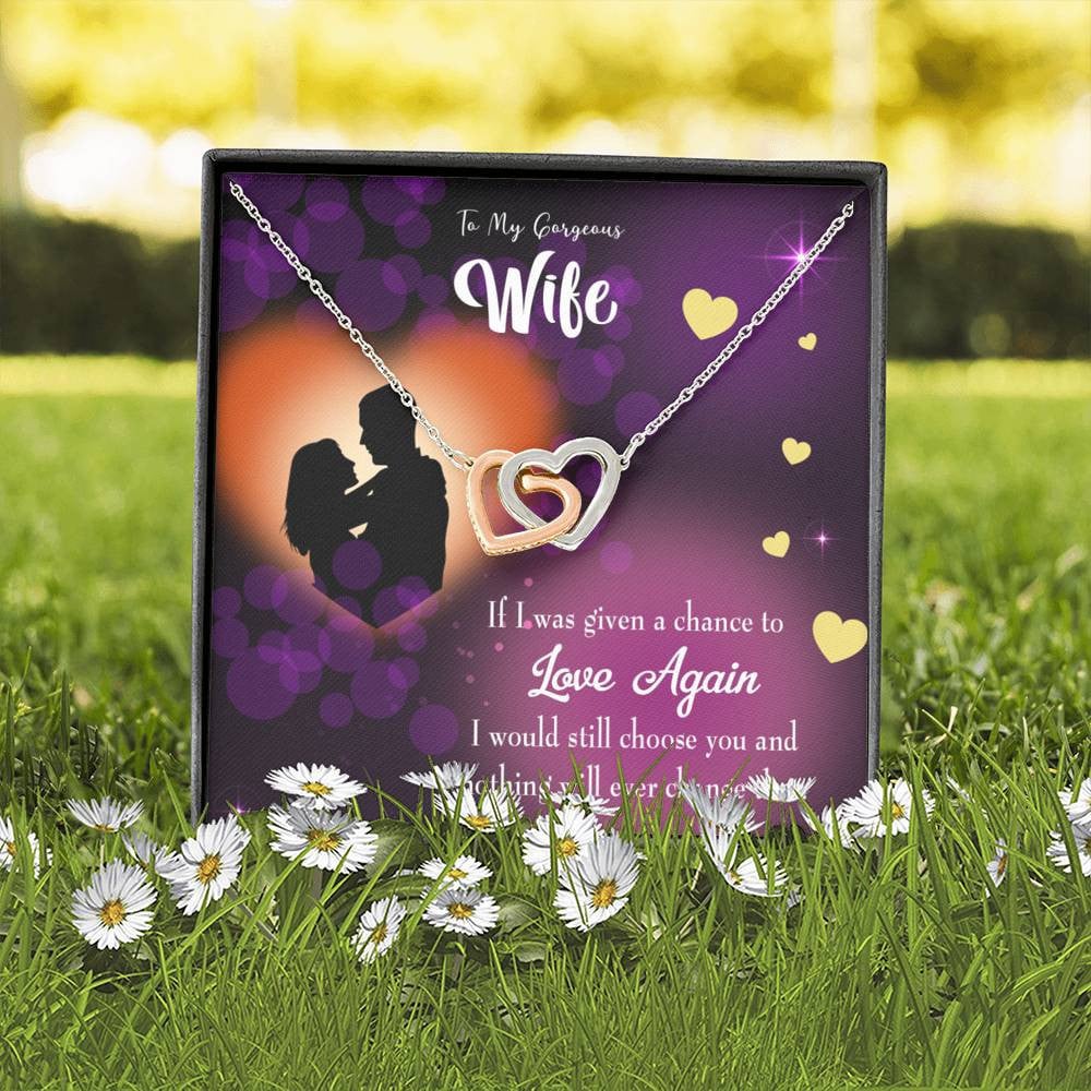 Wife Gift For Wife Birthday Love Again Inseparable Love Pendant 18k Rose Gold Finish 16� - Interlocking Hearts Necklace