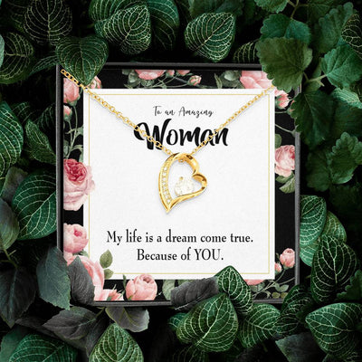 Gift For Wife Dream Come True Forever Love NecklaceHeart Pendant Stainless Steel or 18k Gold - Forever Love Necklace Gift Idea For Woman