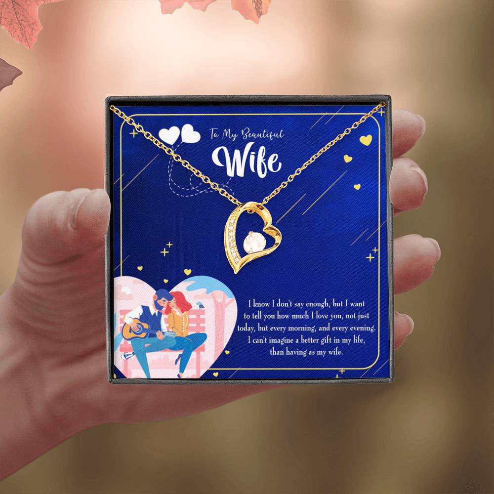 Gift For Wife Better Gift Forever Love NecklaceHeart Pendant Stainless Steel or 18k Gold - Forever Love Necklace Gift Idea For Woman