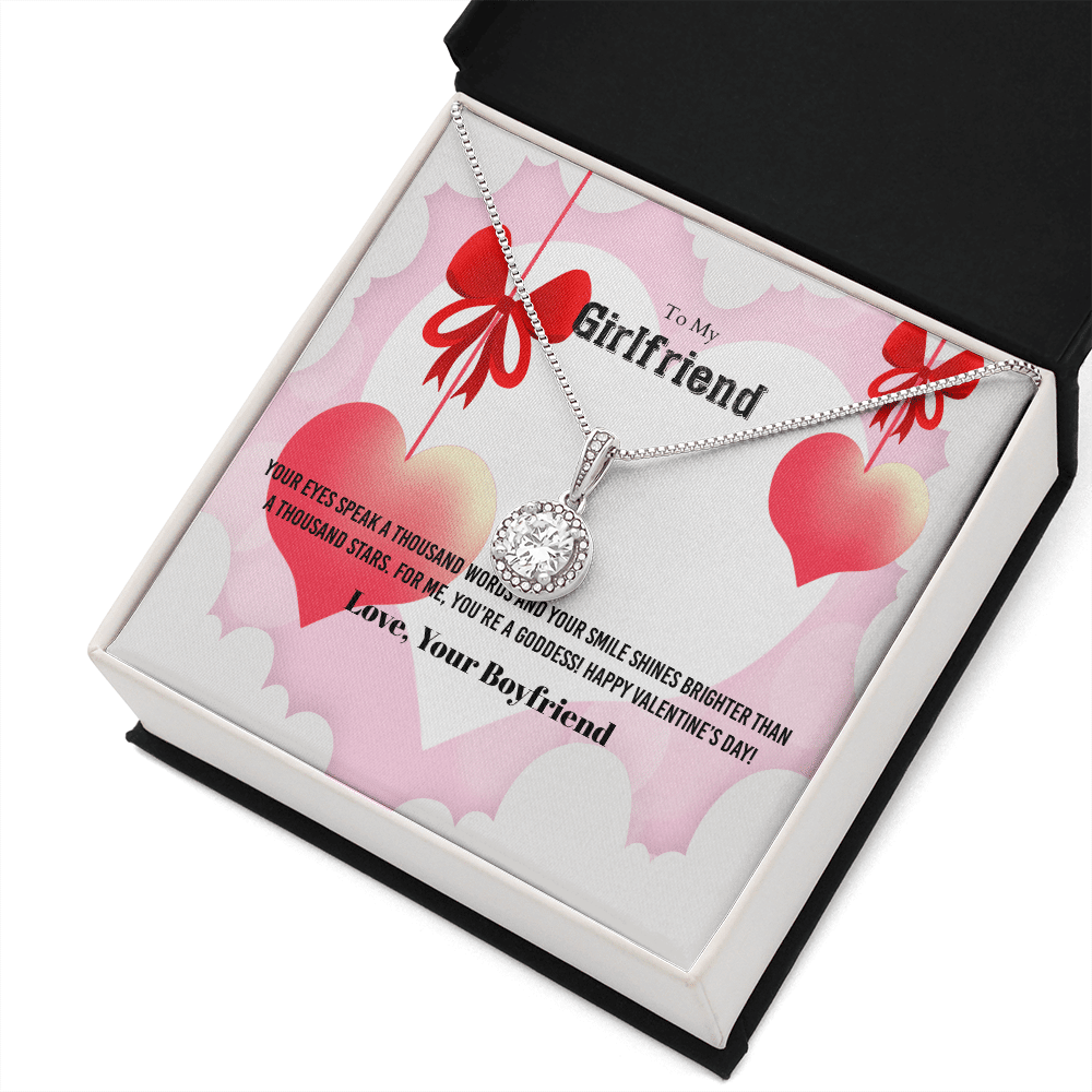 To My Girlfriend Valentines Gift Your Eyes Speak a Thousand Word Eternal Union Necklace - Eternal Hope