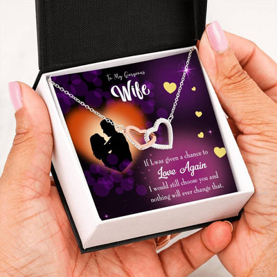 Wife Gift For Wife Birthday Love Again Inseparable Love Pendant 18k Rose Gold Finish 16� - Interlocking Hearts Necklace