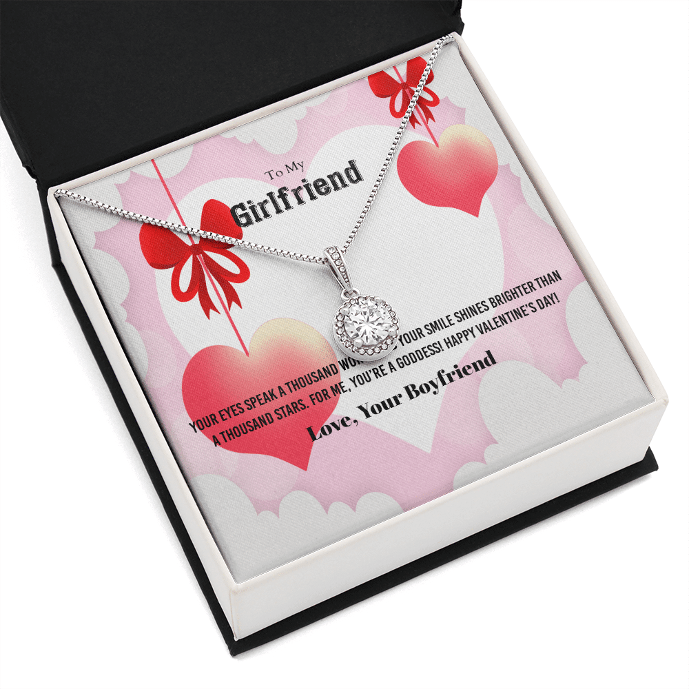 To My Girlfriend Valentines Gift Your Eyes Speak a Thousand Word Eternal Union Necklace - Eternal Hope