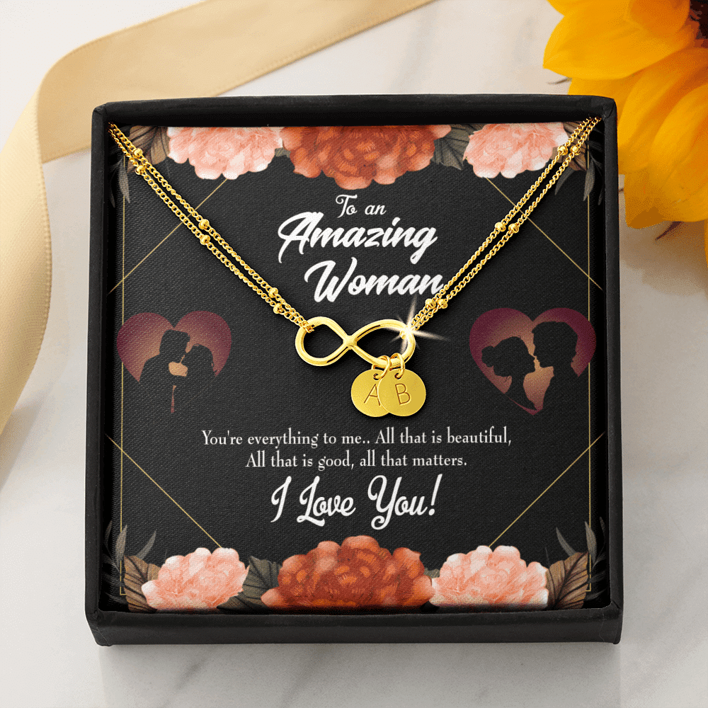 To My Wife My Love Friend Infinity Bracelet With Initial Charms - Infinity Bracelet
