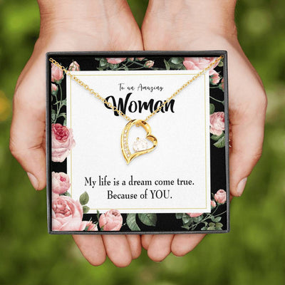 Gift For Wife Dream Come True Forever Love NecklaceHeart Pendant Stainless Steel or 18k Gold - Forever Love Necklace Gift Idea For Woman