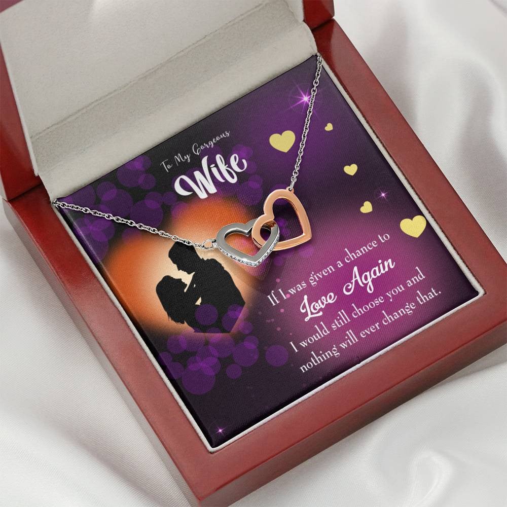 Wife Gift For Wife Birthday Love Again Inseparable Love Pendant 18k Rose Gold Finish 16� - Interlocking Hearts Necklace