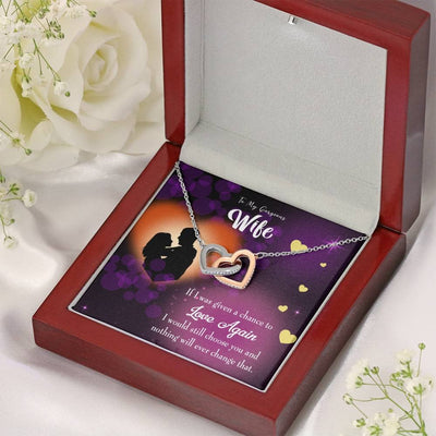 Wife Gift For Wife Birthday Love Again Inseparable Love Pendant 18k Rose Gold Finish 16� - Interlocking Hearts Necklace