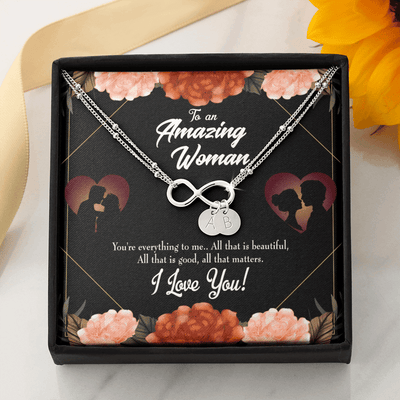 To My Wife My Love Friend Infinity Bracelet With Initial Charms - Infinity Bracelet