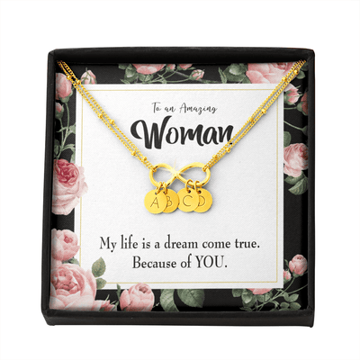 To My Wife Dream Come True Infinity Bracelet With Initial Charms - Infinity Bracelet