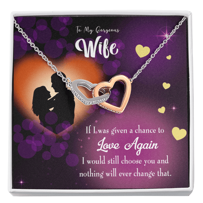 Wife Gift For Wife Birthday Love Again Inseparable Love Pendant 18k Rose Gold Finish 16� - Interlocking Hearts Necklace