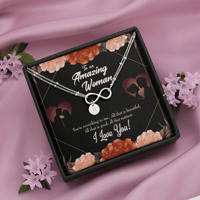 To My Wife My Love Friend Infinity Bracelet With Initial Charms - Infinity Bracelet