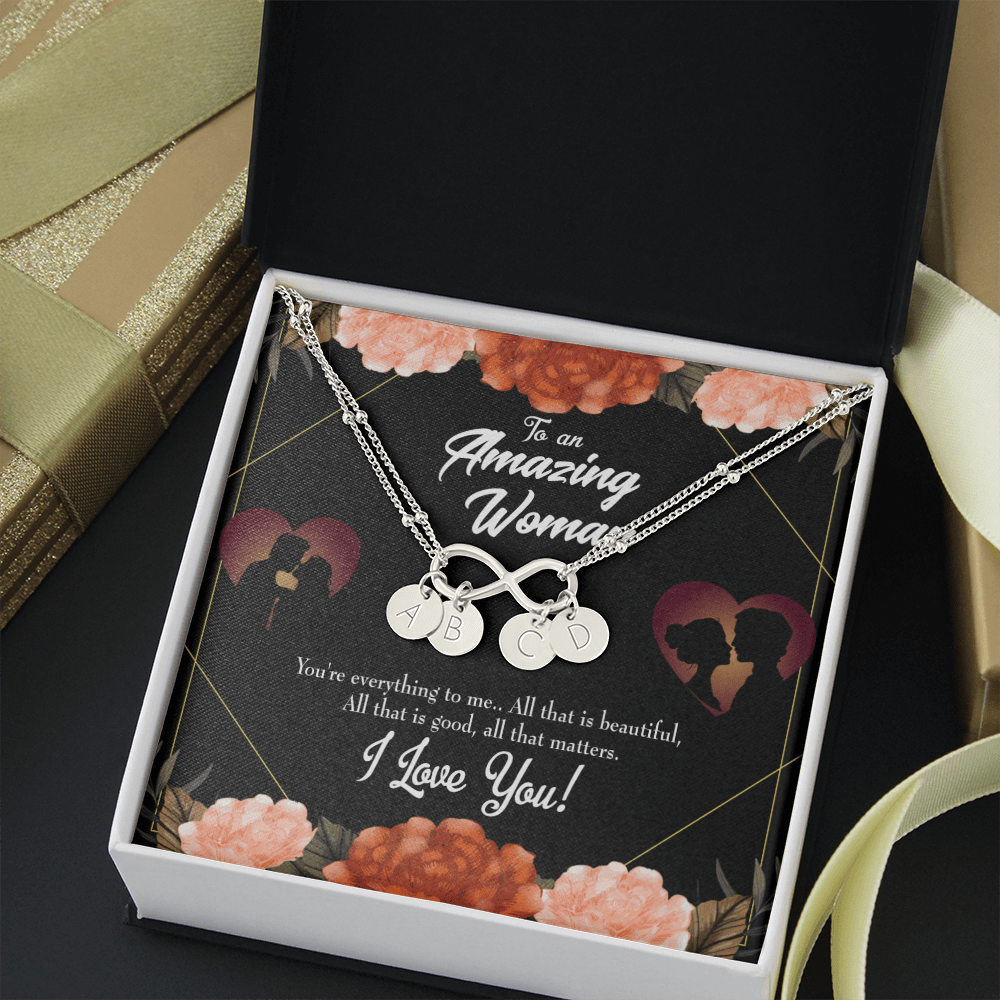 To My Wife My Love Friend Infinity Bracelet With Initial Charms - Infinity Bracelet