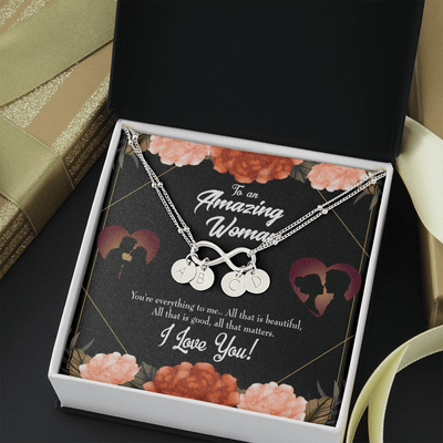 To My Wife My Love Friend Infinity Bracelet With Initial Charms - Infinity Bracelet