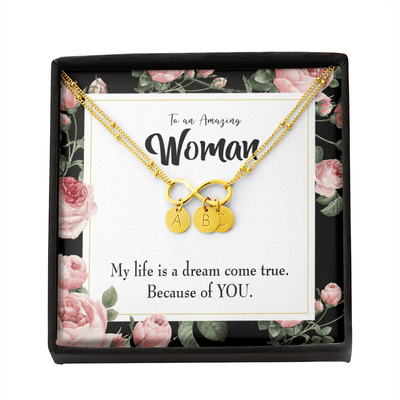 To My Wife Dream Come True Infinity Bracelet With Initial Charms - Infinity Bracelet