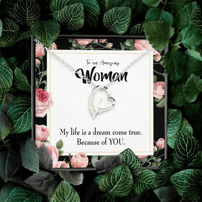 Gift For Wife Dream Come True Forever Love NecklaceHeart Pendant Stainless Steel or 18k Gold - Forever Love Necklace Gift Idea For Woman