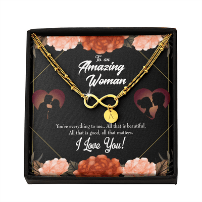 To My Wife My Love Friend Infinity Bracelet With Initial Charms - Infinity Bracelet