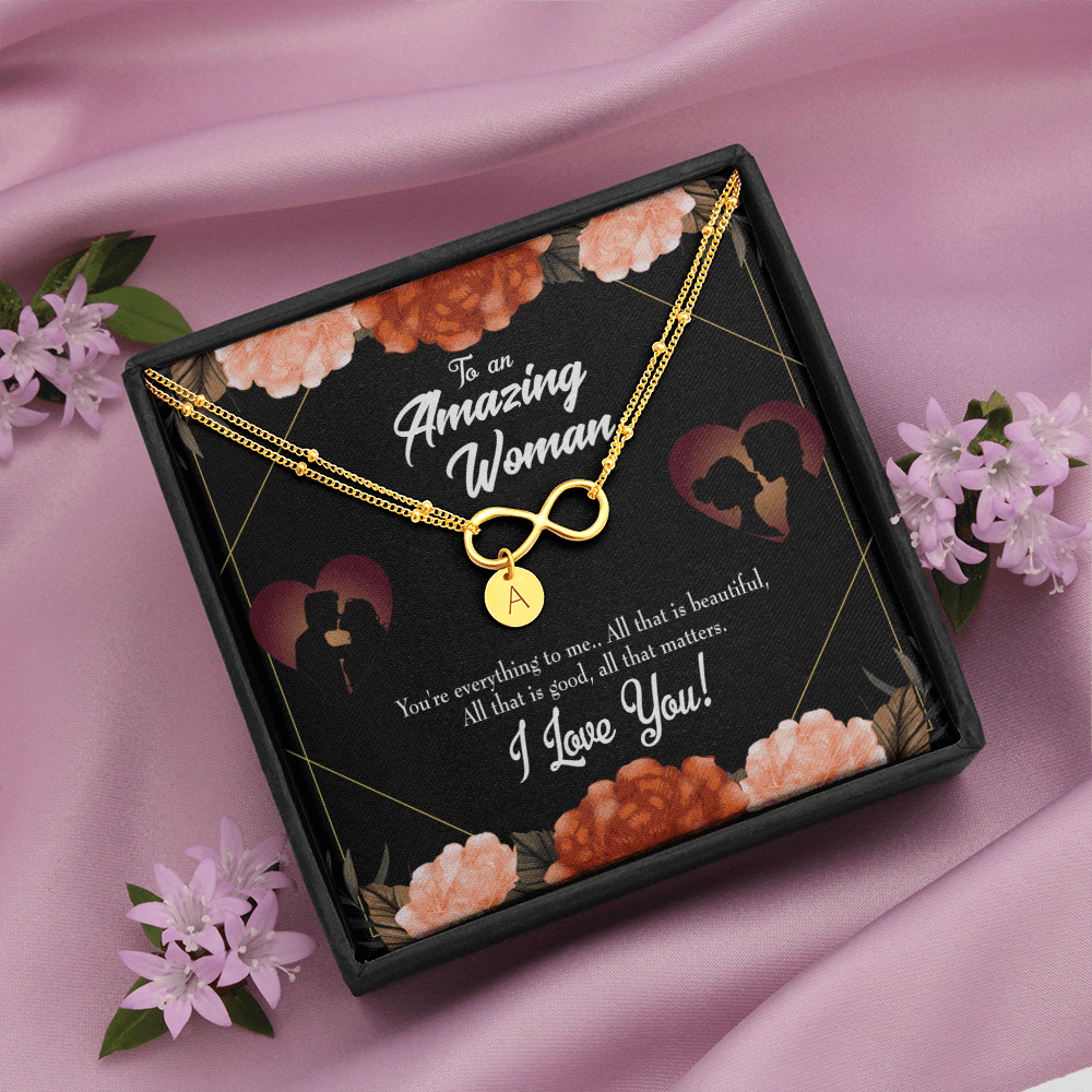 To My Wife My Love Friend Infinity Bracelet With Initial Charms - Infinity Bracelet