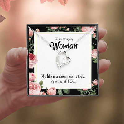 Gift For Wife Dream Come True Forever Love NecklaceHeart Pendant Stainless Steel or 18k Gold - Forever Love Necklace Gift Idea For Woman