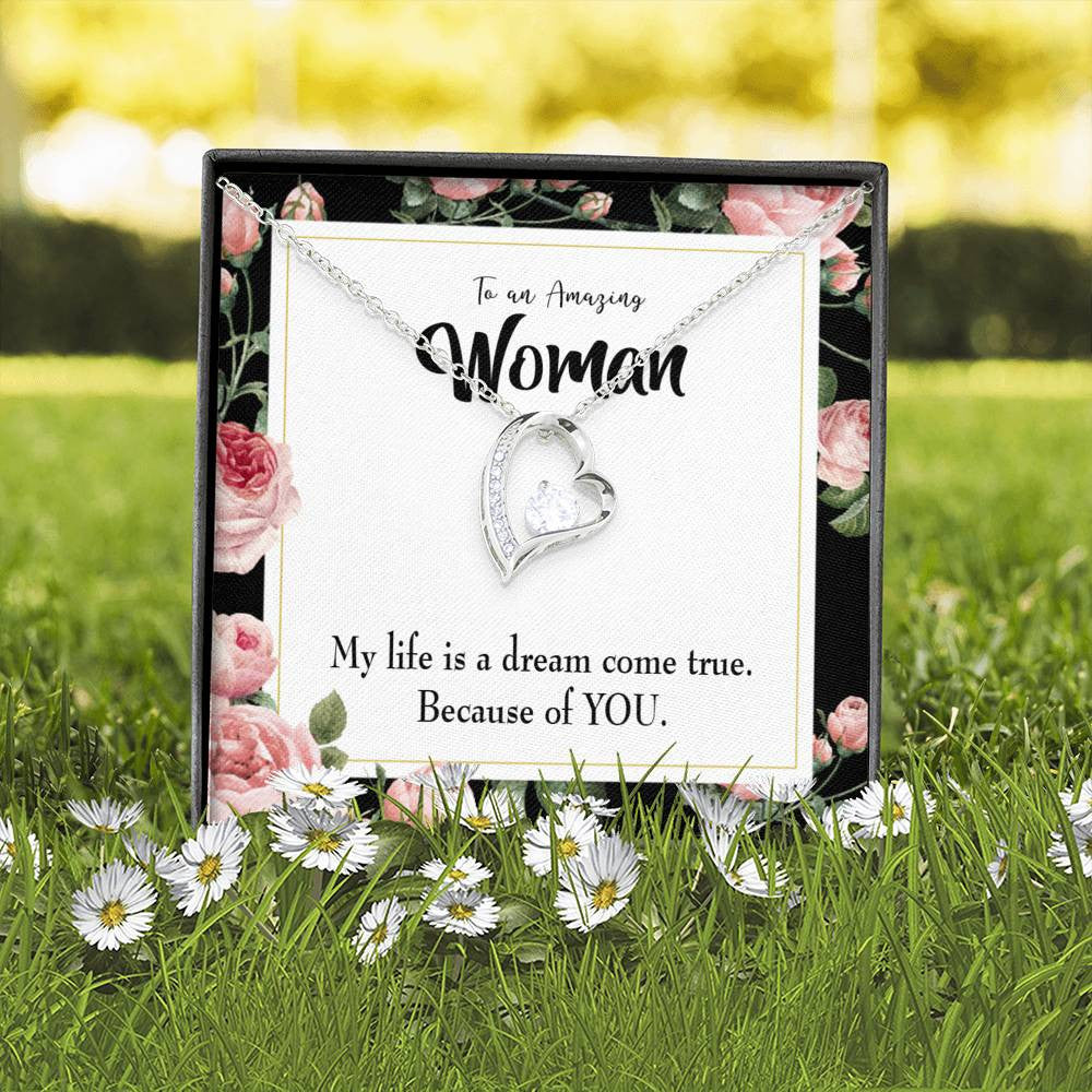 Gift For Wife Dream Come True Forever Love NecklaceHeart Pendant Stainless Steel or 18k Gold - Forever Love Necklace Gift Idea For Woman