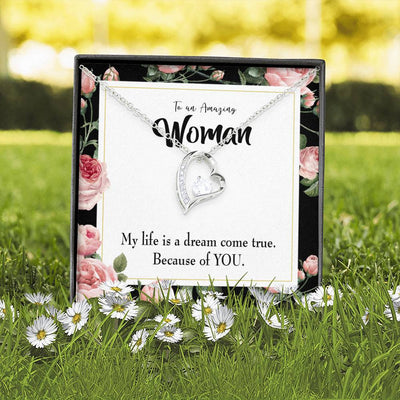 Gift For Wife Dream Come True Forever Love NecklaceHeart Pendant Stainless Steel or 18k Gold - Forever Love Necklace Gift Idea For Woman