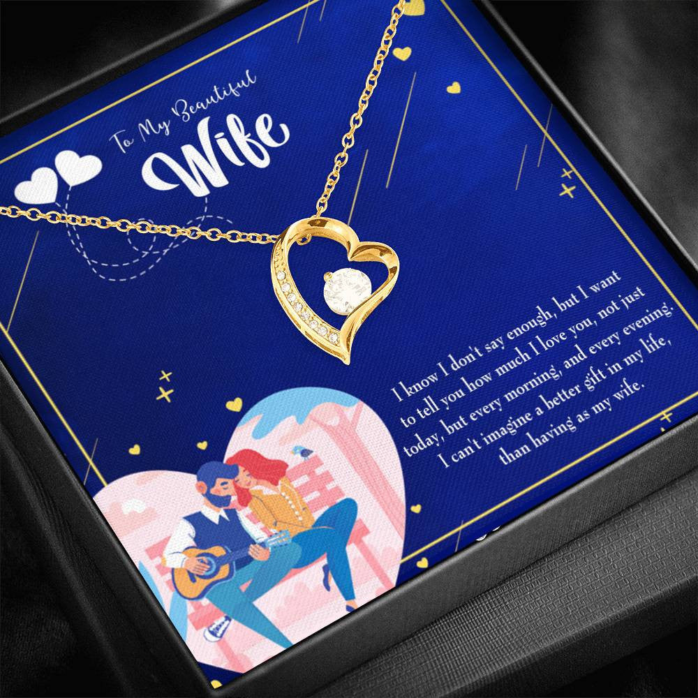 Gift For Wife Better Gift Forever Love NecklaceHeart Pendant Stainless Steel or 18k Gold - Forever Love Necklace Gift Idea For Woman