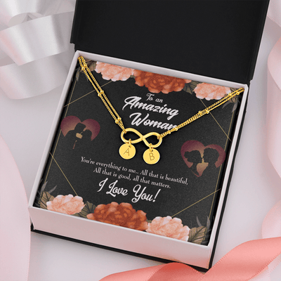 To My Wife My Love Friend Infinity Bracelet With Initial Charms - Infinity Bracelet