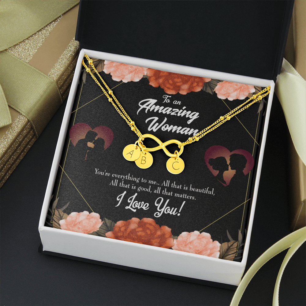 To My Wife My Love Friend Infinity Bracelet With Initial Charms - Infinity Bracelet