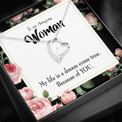 Gift For Wife Dream Come True Forever Love NecklaceHeart Pendant Stainless Steel or 18k Gold - Forever Love Necklace Gift Idea For Woman