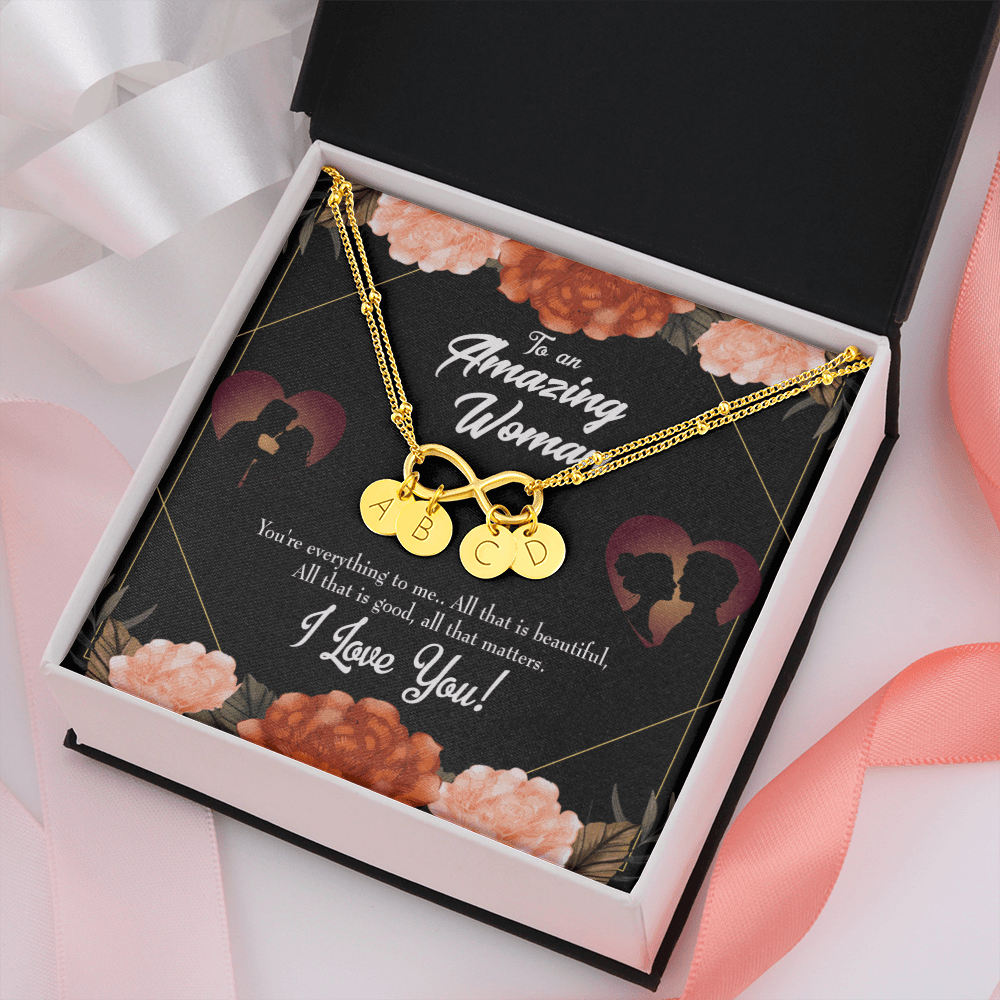 To My Wife My Love Friend Infinity Bracelet With Initial Charms - Infinity Bracelet