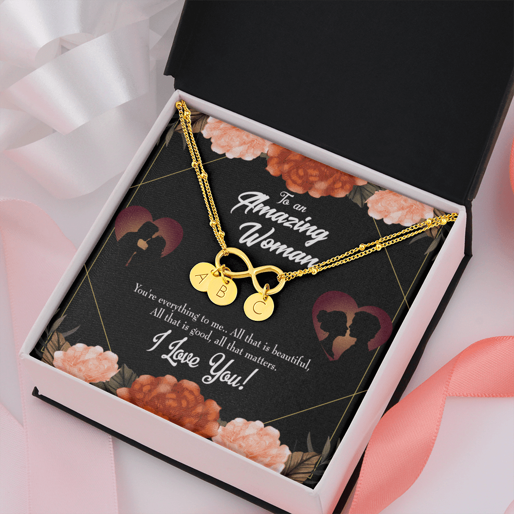 To My Wife My Love Friend Infinity Bracelet With Initial Charms - Infinity Bracelet