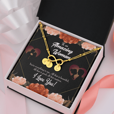 To My Wife My Love Friend Infinity Bracelet With Initial Charms - Infinity Bracelet