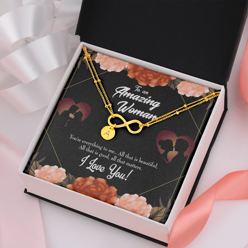 To My Wife My Love Friend Infinity Bracelet With Initial Charms - Infinity Bracelet