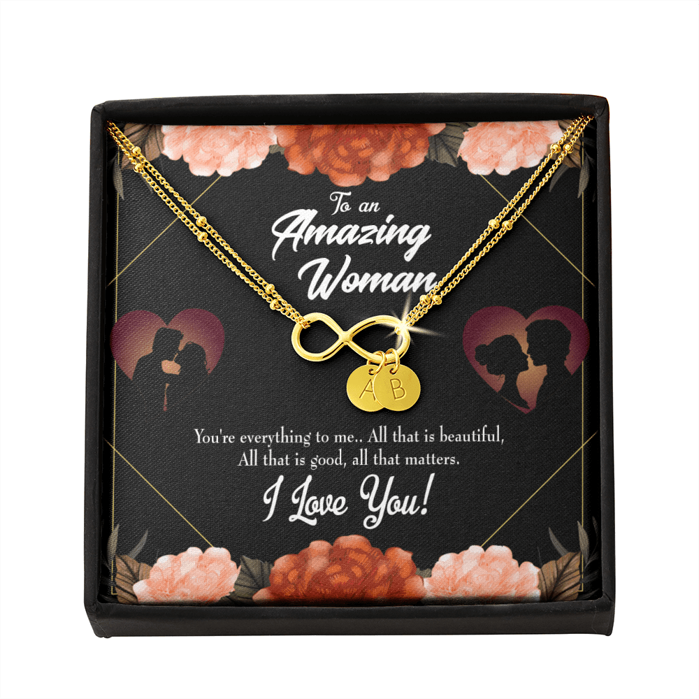 To My Wife My Love Friend Infinity Bracelet With Initial Charms - Infinity Bracelet