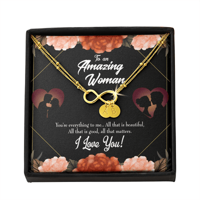 To My Wife My Love Friend Infinity Bracelet With Initial Charms - Infinity Bracelet