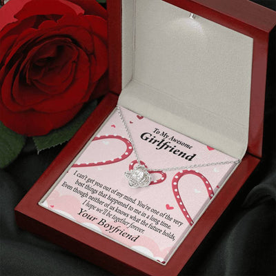 To My Girlfriend We'll Be Together Forever Love Knot Pendant Necklace Stainless Steel W Cz Stone - Luxury Love Knot Necklace Meanful Gift Idea For Her/Him