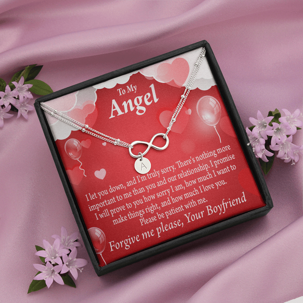 To My Girlfriend Forgive Me Infinity Bracelet With Initial Charms - Infinity Bracelet
