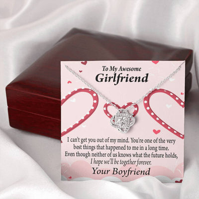 To My Girlfriend We'll Be Together Forever Love Knot Pendant Necklace Stainless Steel W Cz Stone - Luxury Love Knot Necklace Meanful Gift Idea For Her/Him
