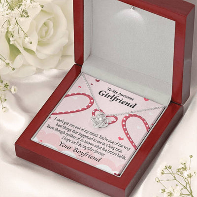 To My Girlfriend We'll Be Together Forever Love Knot Pendant Necklace Stainless Steel W Cz Stone - Luxury Love Knot Necklace Meanful Gift Idea For Her/Him