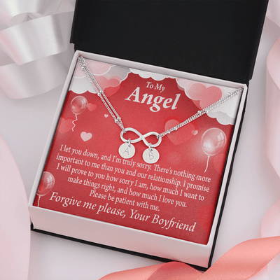 To My Girlfriend Forgive Me Infinity Bracelet With Initial Charms - Infinity Bracelet
