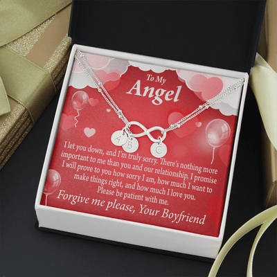 To My Girlfriend Forgive Me Infinity Bracelet With Initial Charms - Infinity Bracelet