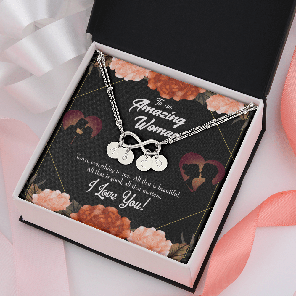 To My Wife My Love Friend Infinity Bracelet With Initial Charms - Infinity Bracelet