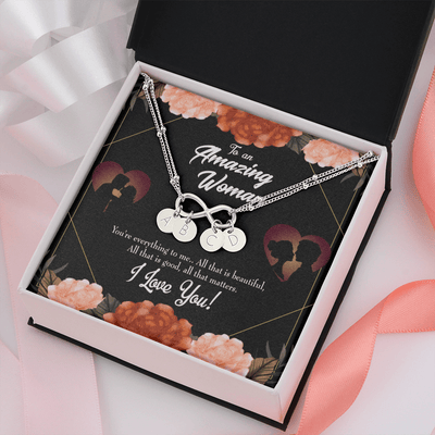 To My Wife My Love Friend Infinity Bracelet With Initial Charms - Infinity Bracelet