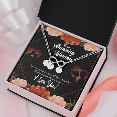 To My Wife My Love Friend Infinity Bracelet With Initial Charms - Infinity Bracelet