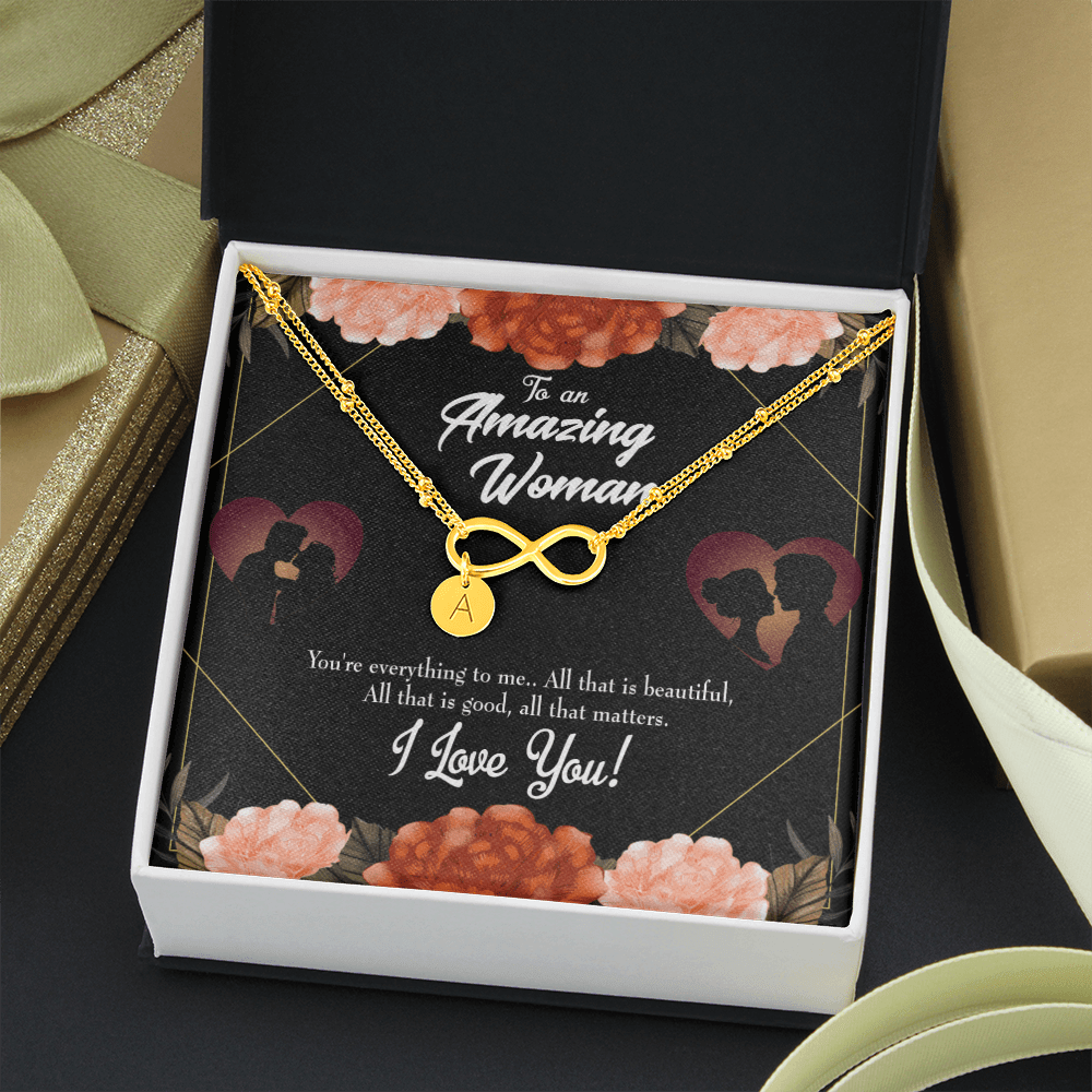 To My Wife My Love Friend Infinity Bracelet With Initial Charms - Infinity Bracelet